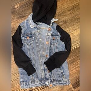 Little Bipsy Denim Jacket with Black Sleeves